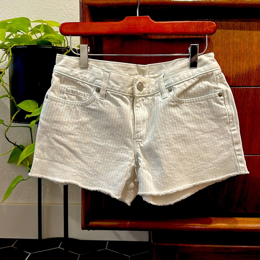 Ann Taylor loft white denim shorts